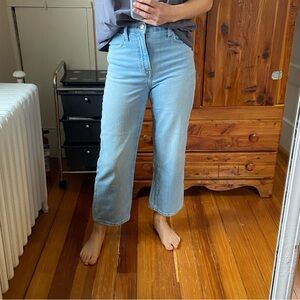 Madewell Light Blue Cropped Wide Leg Jeans